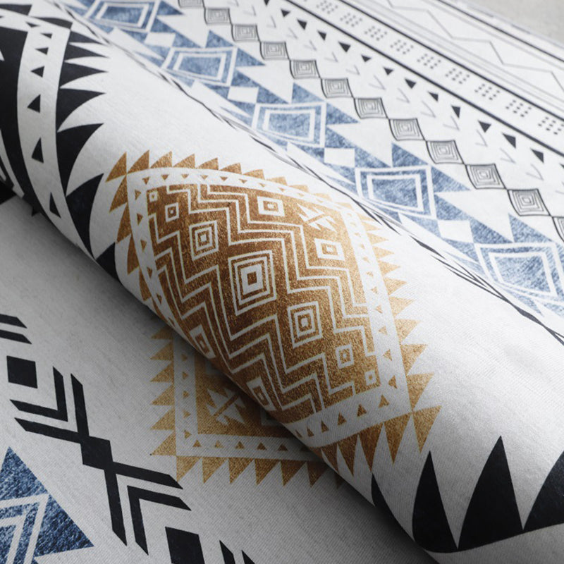 White Building Rug Polyester Modern Rug Non-Slip Backing Rug for Home Decor