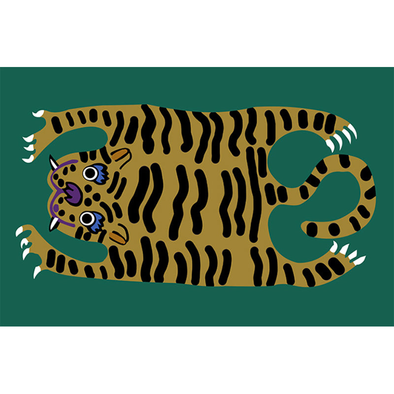 Modern Living Room Carpet Tiger Pattern Indoor Rug Polyester Area Carpet with Non-Slip Backing