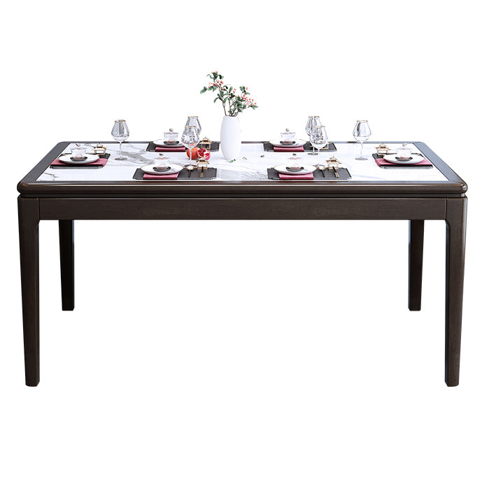 Rechthoek houten kleur eettafel gesinterde stenen tafel halverwege de eeuw met 4 poten