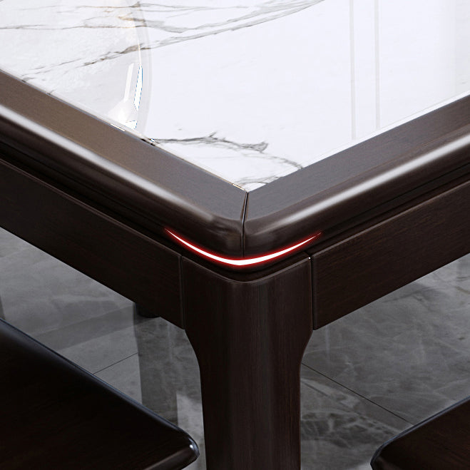 Rechthoek houten kleur eettafel gesinterde stenen tafel halverwege de eeuw met 4 poten