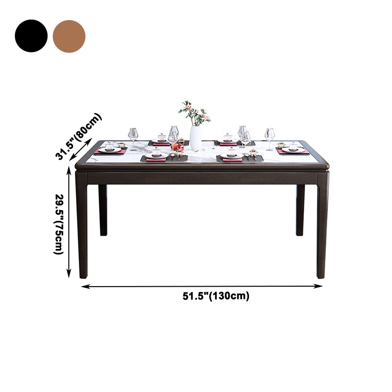 Rechthoek houten kleur eettafel gesinterde stenen tafel halverwege de eeuw met 4 poten