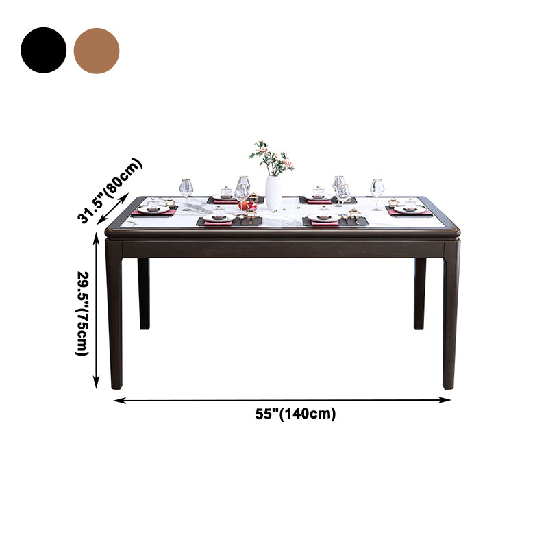 Rechthoek houten kleur eettafel gesinterde stenen tafel halverwege de eeuw met 4 poten