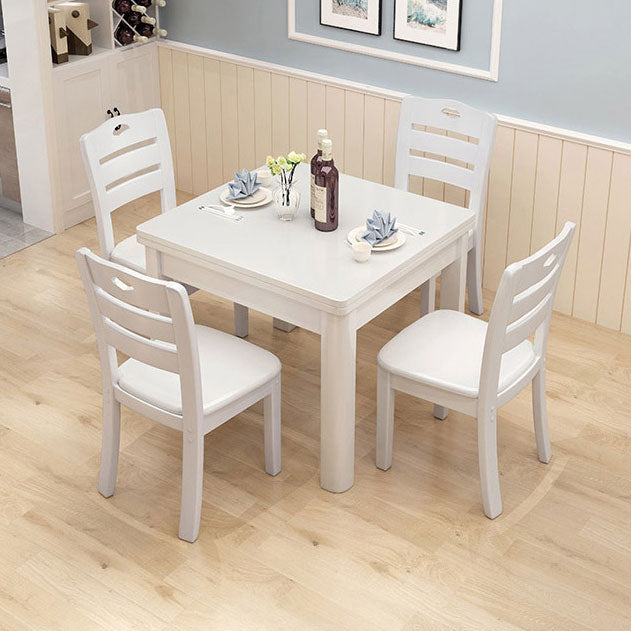 Mesa de comedor industrial cuadrado Mesa fija de madera con madera de goma sólida