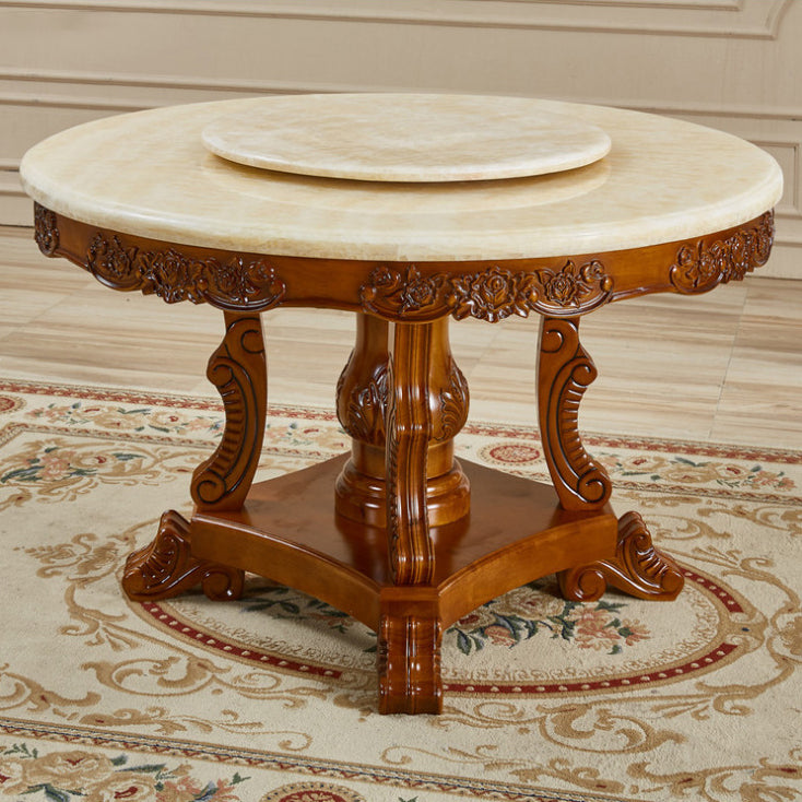 Solid Wood Victorian Round Dining Table Dining Table with Pedestal Base