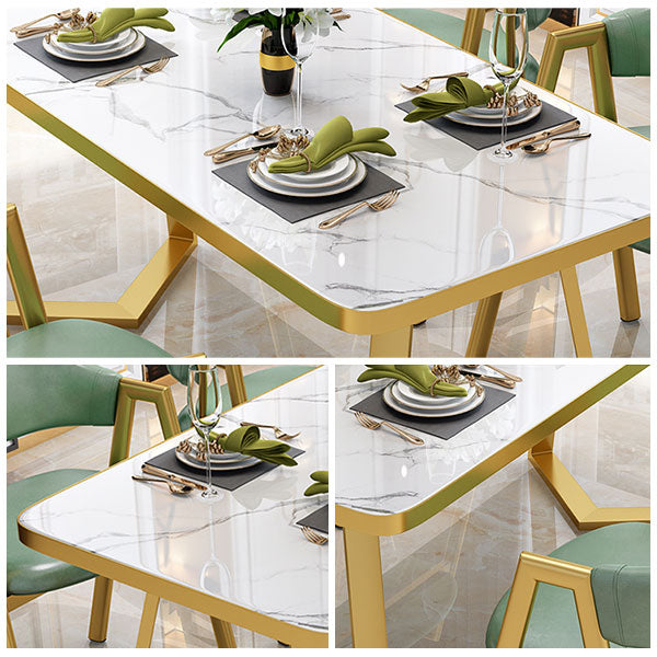 Mesa de comedor de Top White Glam White Mesa de comedor estándar para la cocina