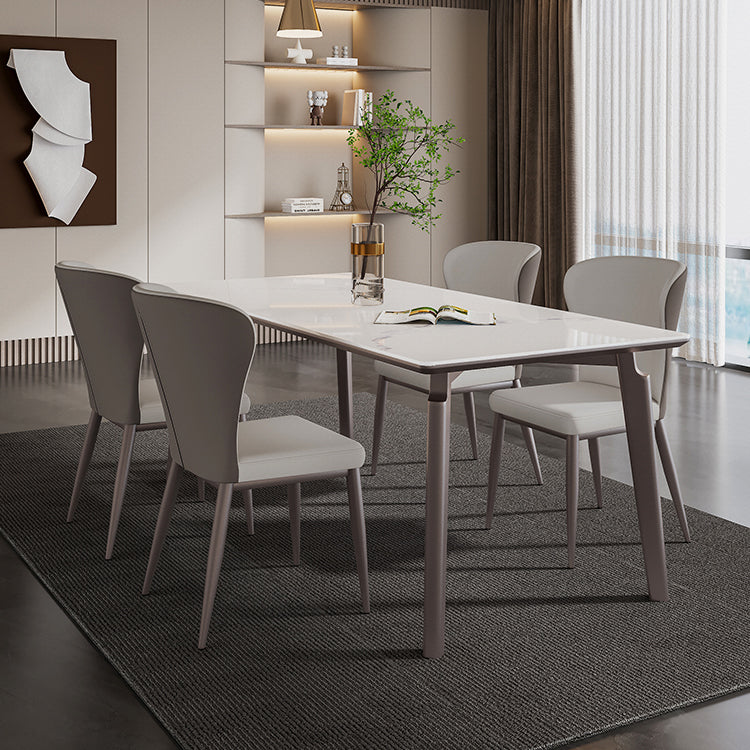 Mesa de comedor rectangular de mediados de siglo Muebles para el comedor de piedra muebles para el hogar