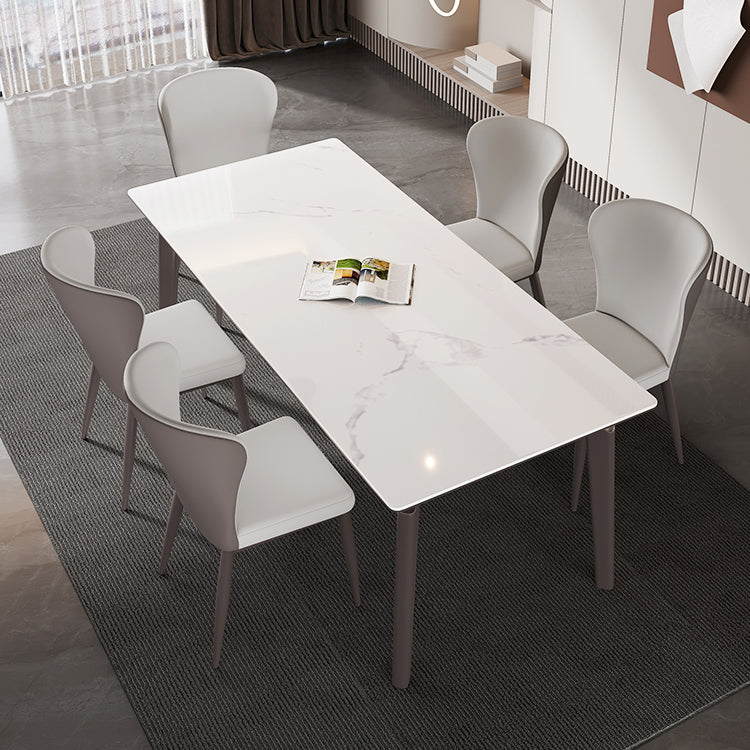Mesa de comedor rectangular de mediados de siglo Muebles para el comedor de piedra muebles para el hogar