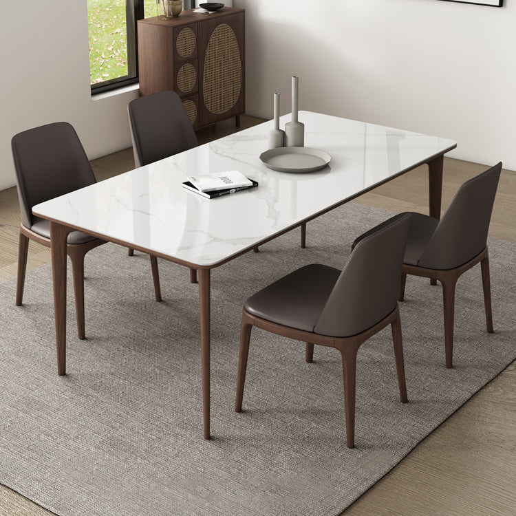 4 Legs Dining Site Table Midcentury Style Stone Dinette Table for Home Kitchen