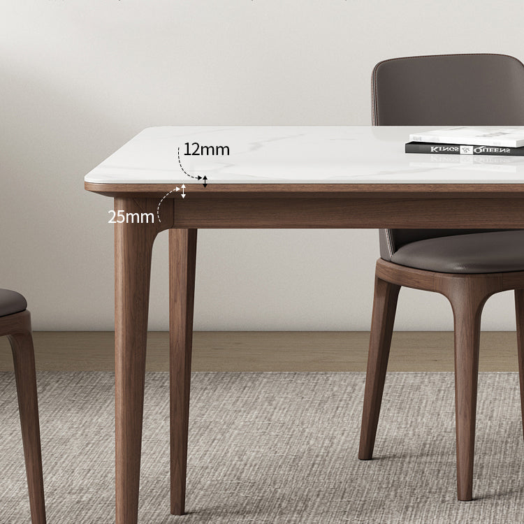 4 Legs Dining Site Table Midcentury Style Stone Dinette Table for Home Kitchen