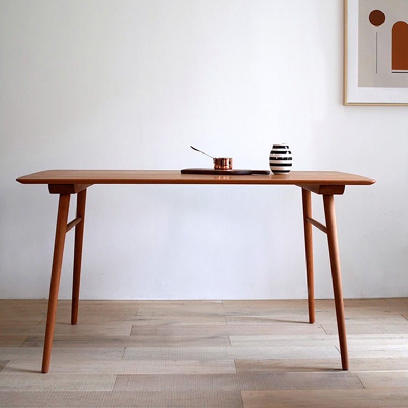 Mesa de comedor rectangular colección de comedor de madera sólida estilo sencillo con 4 pies