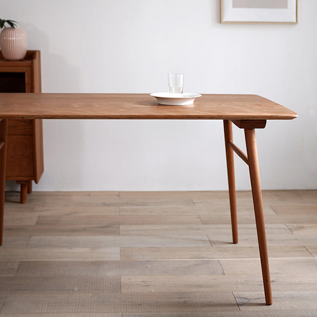 Mesa de comedor rectangular colección de comedor de madera sólida estilo sencillo con 4 pies