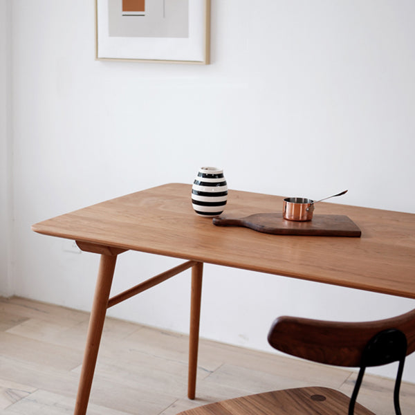 Mesa de comedor rectangular colección de comedor de madera sólida estilo sencillo con 4 pies