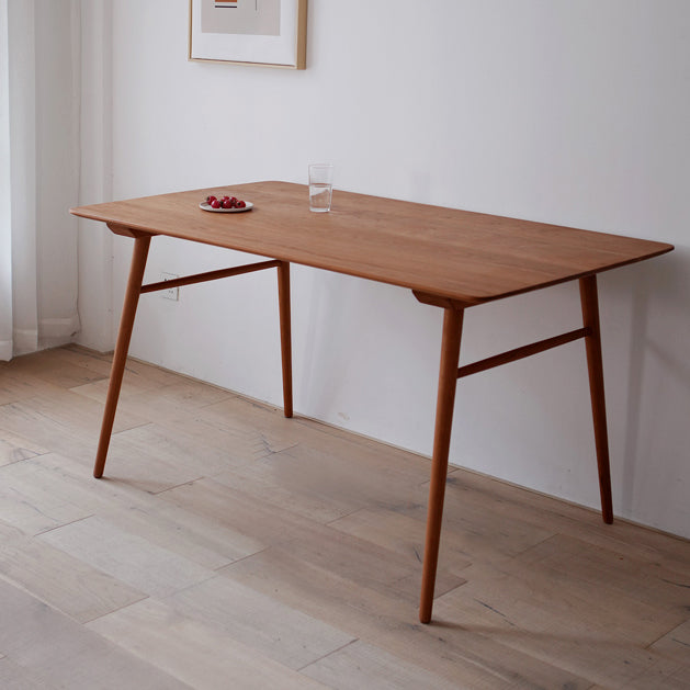 Mesa de comedor rectangular colección de comedor de madera sólida estilo sencillo con 4 pies