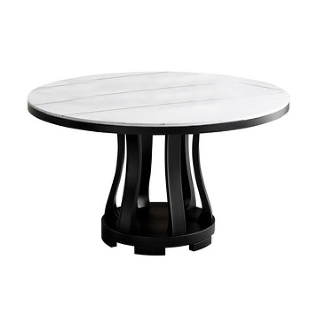 Eigentijdse ronde vorm tafel gesinterde steen witte standaard eettafel voor keuken