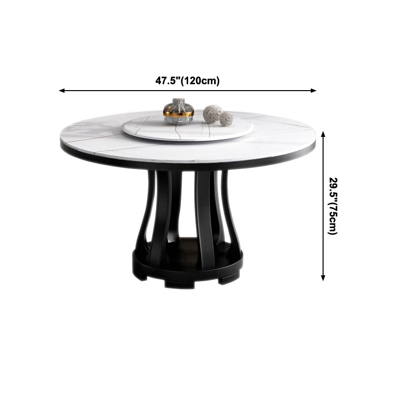 Eigentijdse ronde vorm tafel gesinterde steen witte standaard eettafel voor keuken