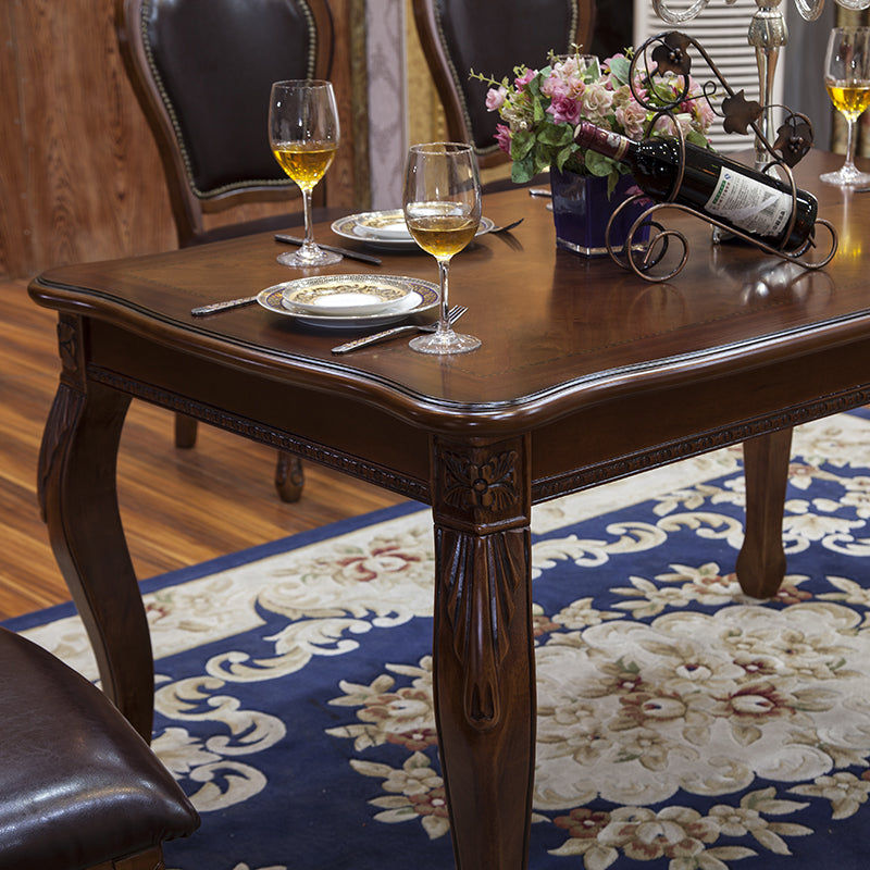 Mesa de comedor de mediados de siglo rectángulo Mesa fija con madera sólida de roble de roble