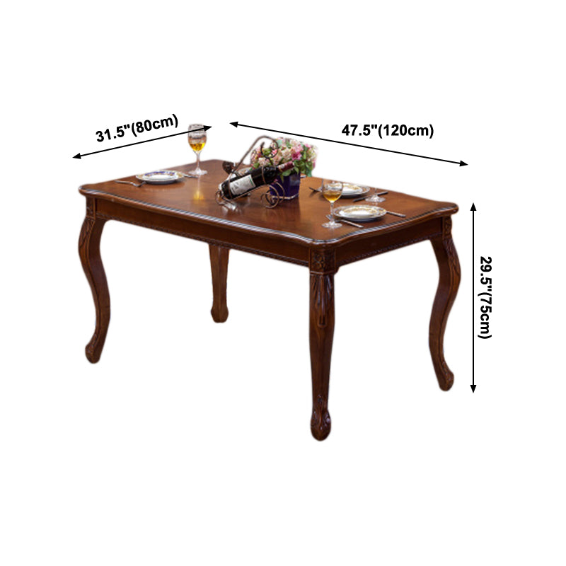 Mesa de comedor de mediados de siglo rectángulo Mesa fija con madera sólida de roble de roble