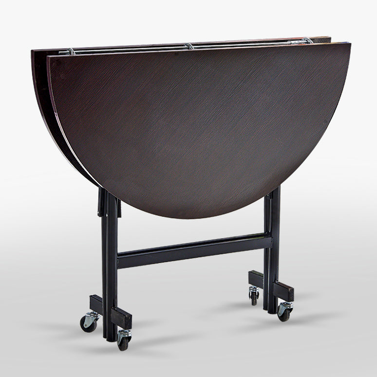 Mid-Century MDF Kitchen Dining Table Round Shape Standard Dining Table with Double Pedestal Base