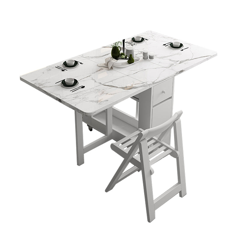 Forma rectangular de 59 pulgadas Mesa de comedor moderna de mediados de siglo Tono blanco