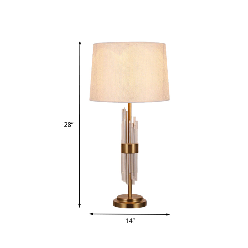 Gold Flare Task Lighting Modernismus 1 Kopf Stoff Lesebuch Licht für Wohnzimmer