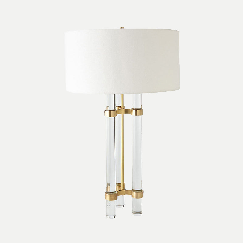 1 tête de tâche cylindrique légère moderniste coupée à main lampe de chevet en cristal en or