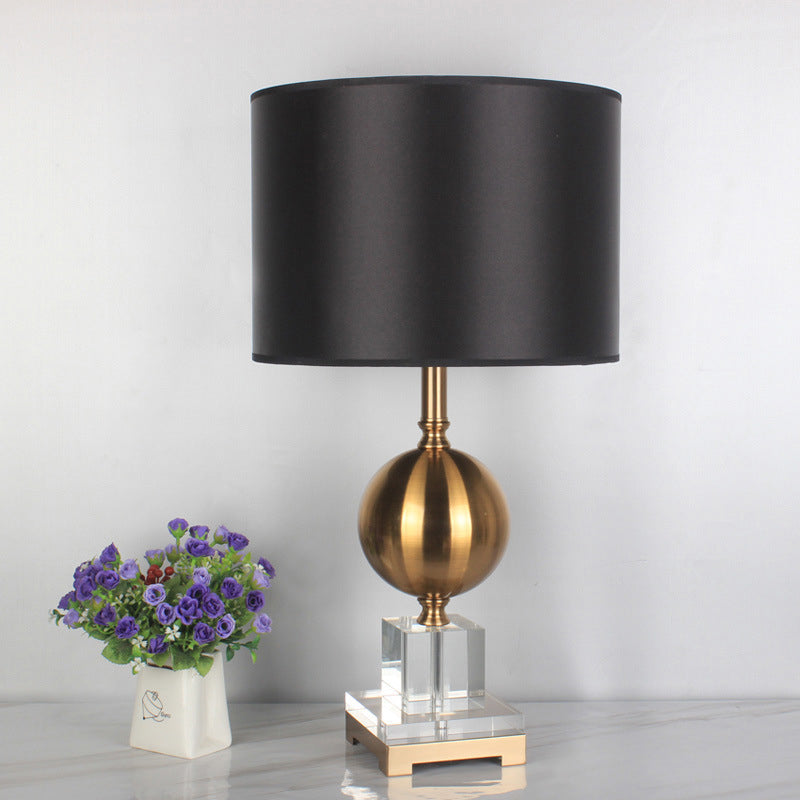 1 table de cylindre de tête Lumière modernisme en tissu lampe de lecture en or pour la salle à manger