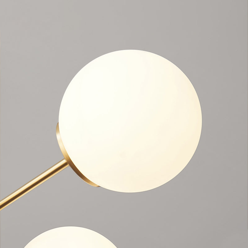 Modern Chandelier Light Fixtures Multi-Head Gold Hanging Pendant Lamps with Glass Shade