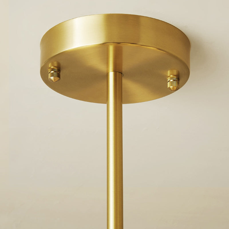 Modern Chandelier Light Fixtures Multi-Head Gold Hanging Pendant Lamps with Glass Shade