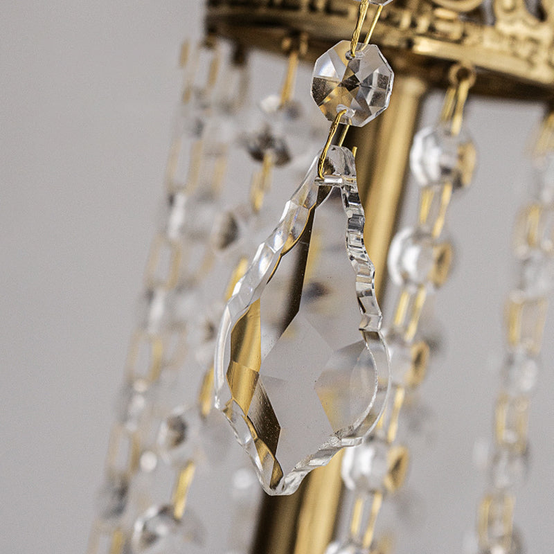 Luminaires de lustre aux bougies de style américain 5 lampes suspendues à 5 légers avec cristal