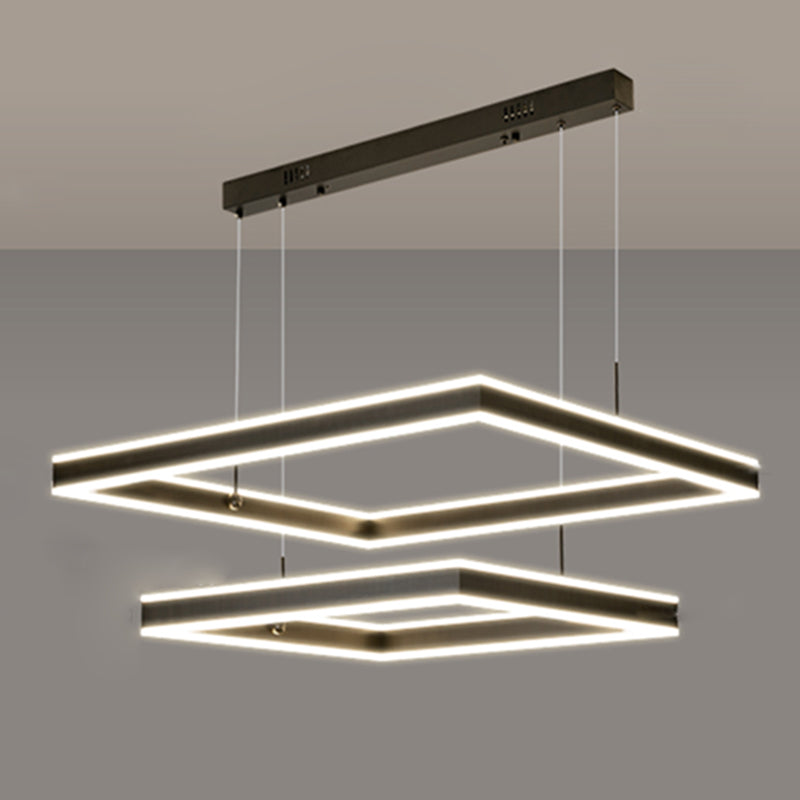 Modern vierkante kroonluchter licht multi-tier hangende hanglampen met acrylschaduw