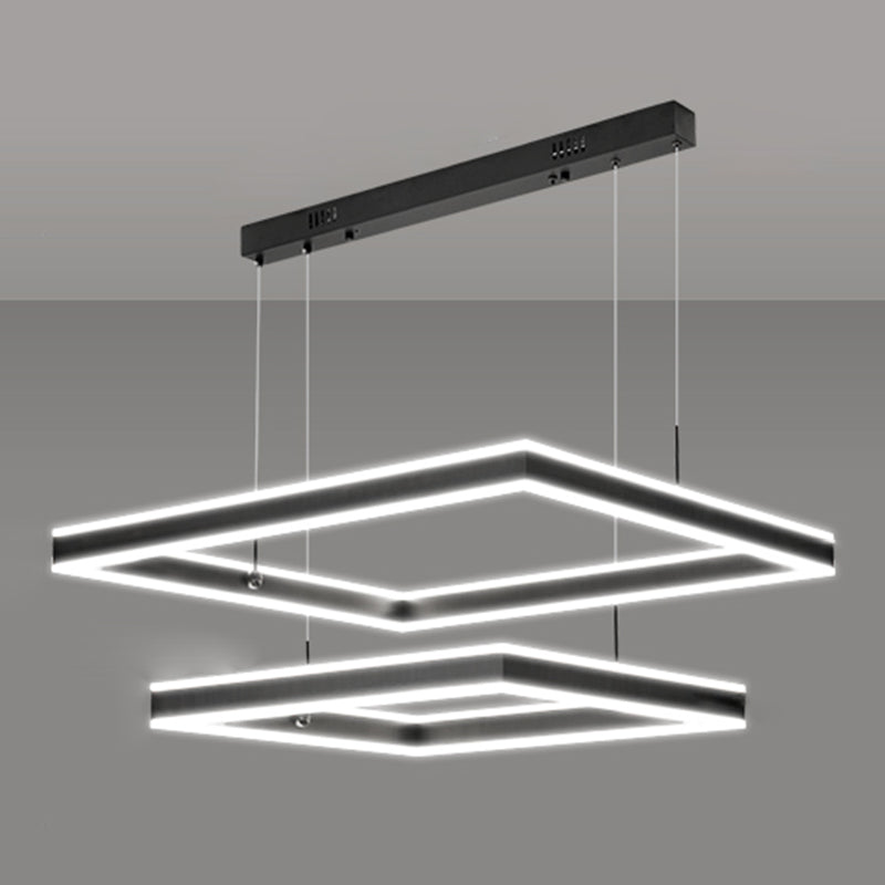 Modern vierkante kroonluchter licht multi-tier hangende hanglampen met acrylschaduw