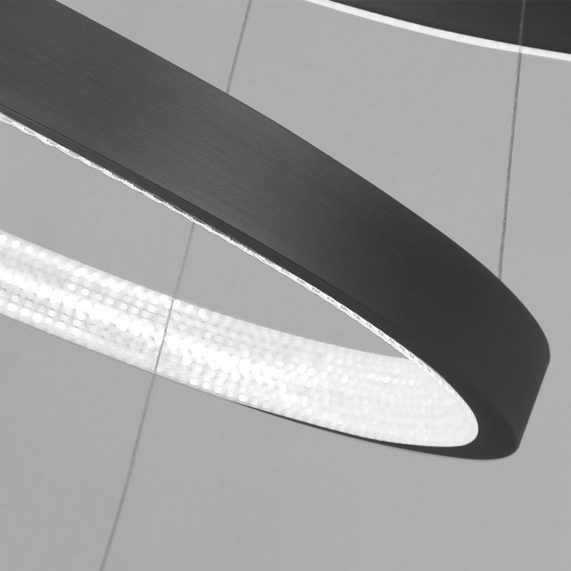 Modern Round Chandelier Light Fixtures Multi-Tier Hanging Pendant Lamps with Acrylic Shade