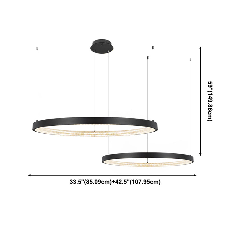 Modern Round Chandelier Light Fixtures Multi-Tier Hanging Pendant Lamps with Acrylic Shade
