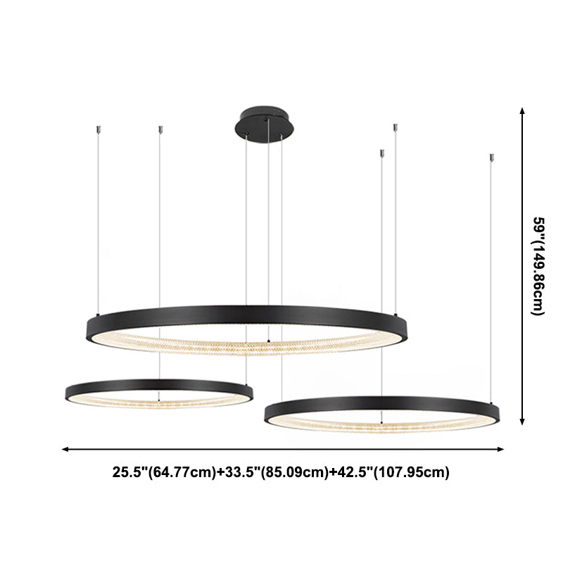 Modern Round Chandelier Light Fixtures Multi-Tier Hanging Pendant Lamps with Acrylic Shade