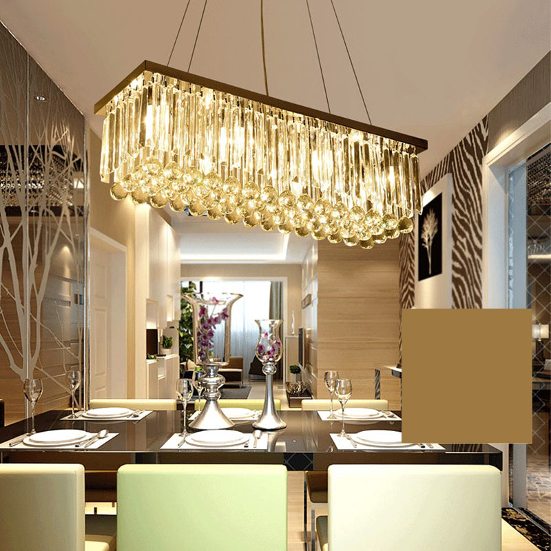 Modern Style Island Light Clear Crystal Chandelier Lamp for Living Room