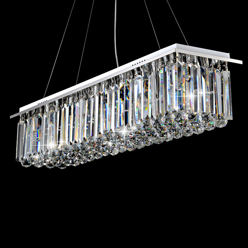 Modern Style Island Light Clear Crystal Chandelier Lamp for Living Room