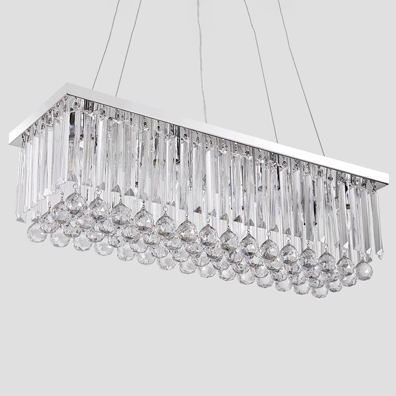 Modern Style Island Light Clear Crystal Chandelier Lamp for Living Room