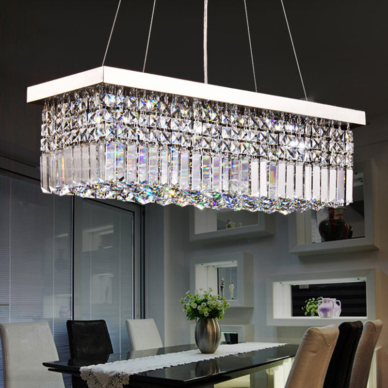 Modern Style Island Light Clear Crystal Chandelier Lamp for Living Room