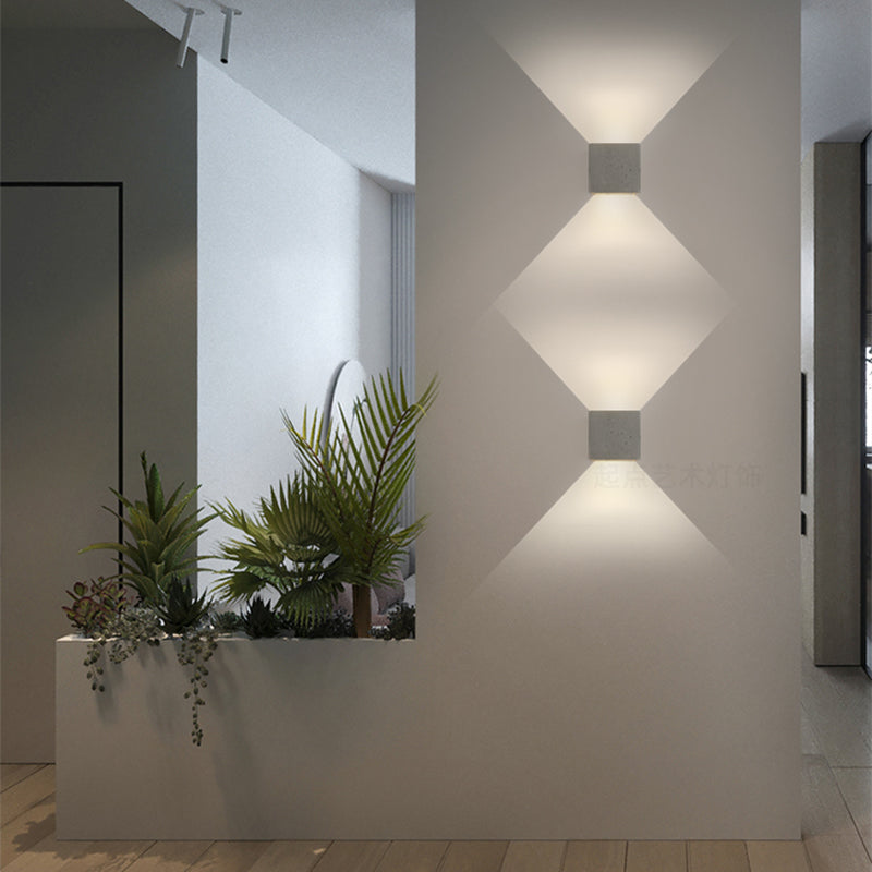 Luz de pared moderna Lavadora de pared de cemento simple para pasillo al aire libre