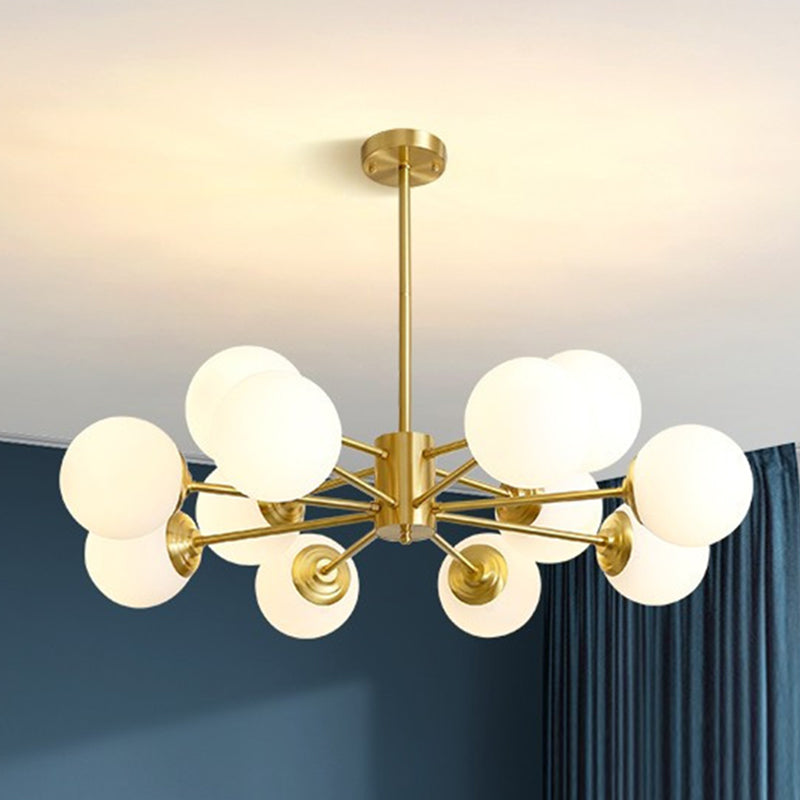 Globe Chandelier Light Fixtures Multi-Head Gold Hanging Pendant Lamps for Living Room