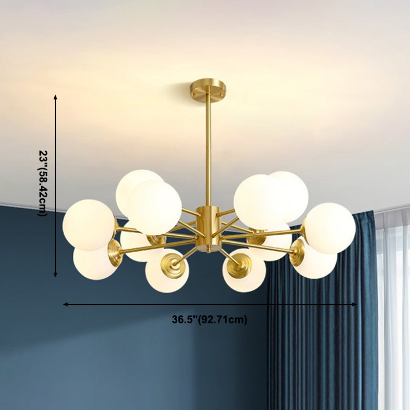 Globe Chandelier Light Fixtures Multi-Head Gold Hanging Pendant Lamps for Living Room