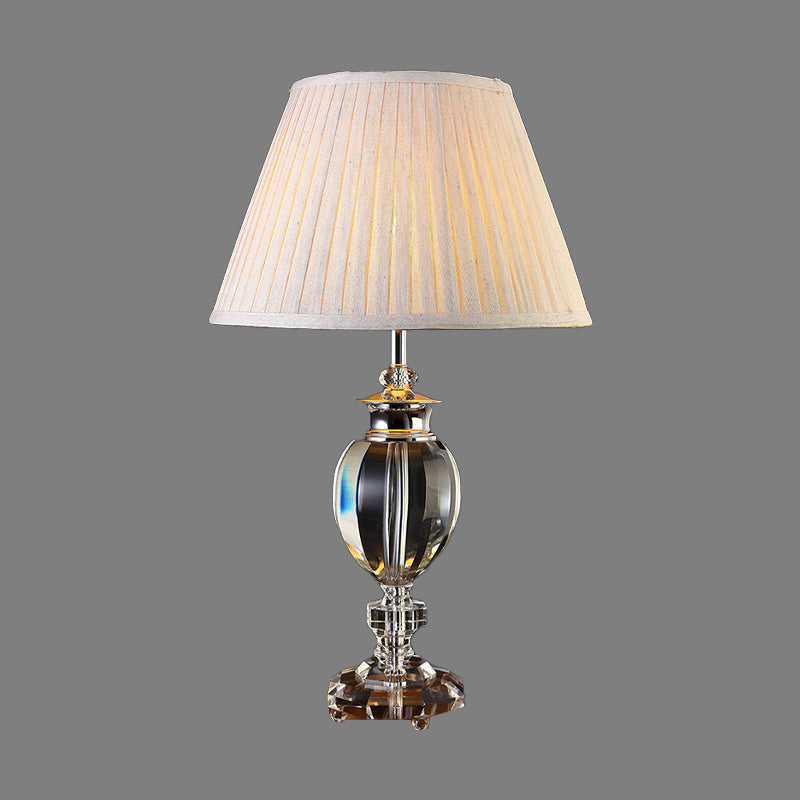1 tâche incurvée en tissu éclairage lampe à lecture de cristal clair contemporain en gris