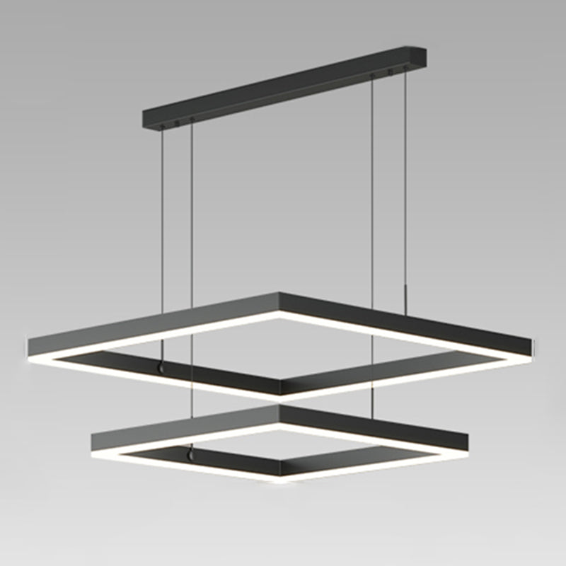 Moderne vierkante kroonluchter verlichtingsarmaturen Multi-tier hangende hanglampen