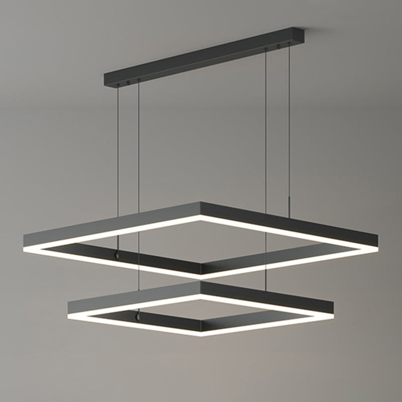 Moderne vierkante kroonluchter verlichtingsarmaturen Multi-tier hangende hanglampen