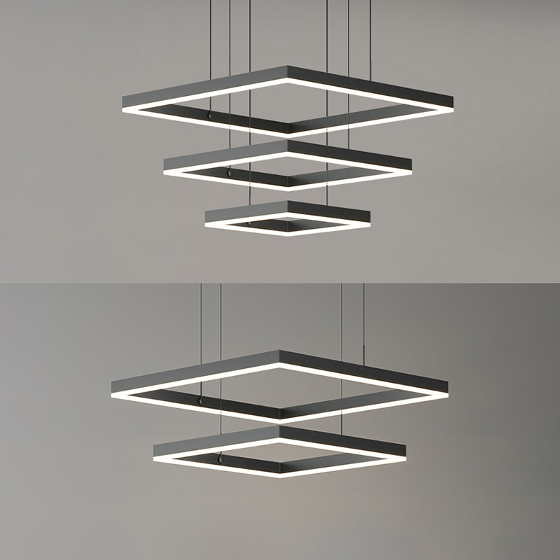 Moderne vierkante kroonluchter verlichtingsarmaturen Multi-tier hangende hanglampen