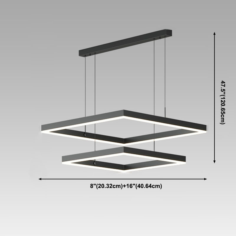 Moderne vierkante kroonluchter verlichtingsarmaturen Multi-tier hangende hanglampen