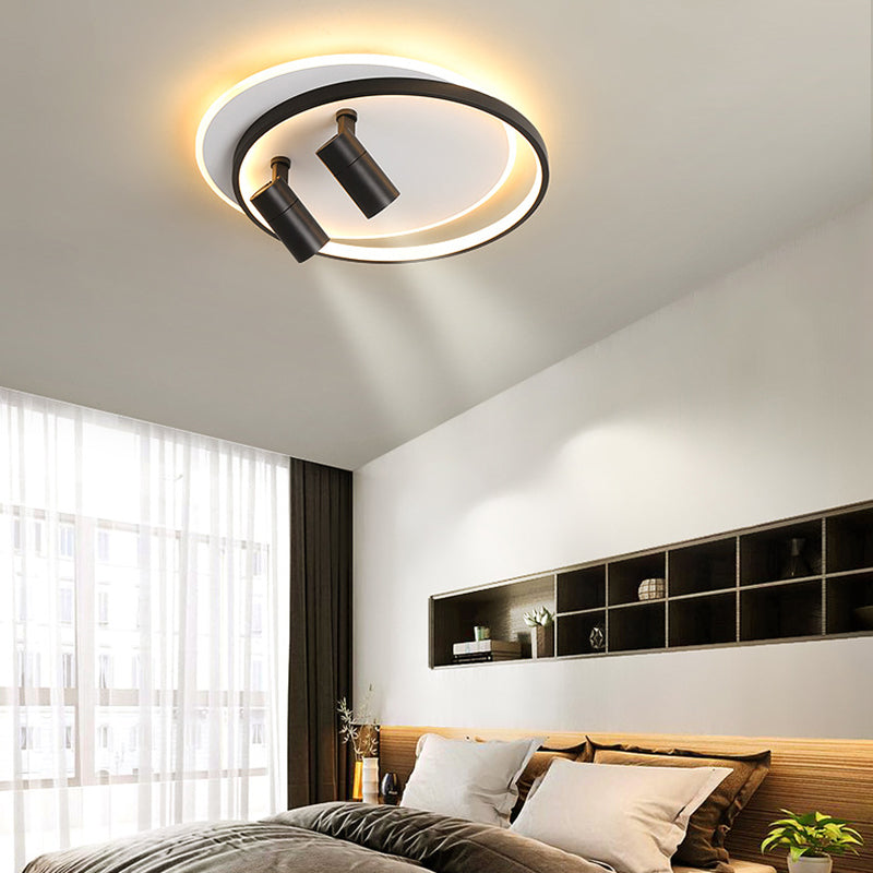 Plafonnier LED circulaire en fer laqué, montage encastré d'intérieur en acrylique de Style artistique moderne