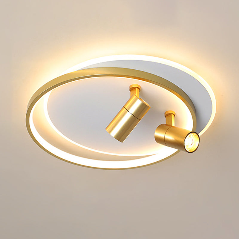 Plafonnier LED circulaire en fer laqué, montage encastré d'intérieur en acrylique de Style artistique moderne