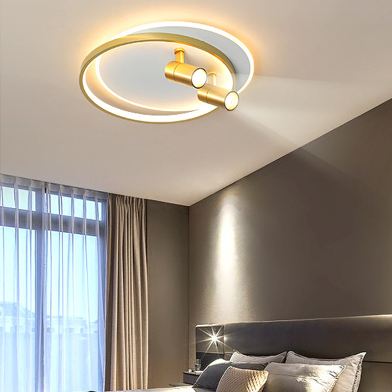 Plafonnier LED circulaire en fer laqué, montage encastré d'intérieur en acrylique de Style artistique moderne