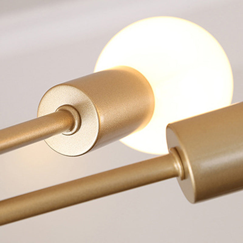 Industrial Vintage Sputnik Ceiling Fixture Wrought Iron Semi Flush Mount for Living Room